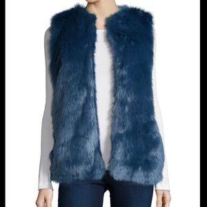 Faux fur vest blue - cusp by neiman Marcus